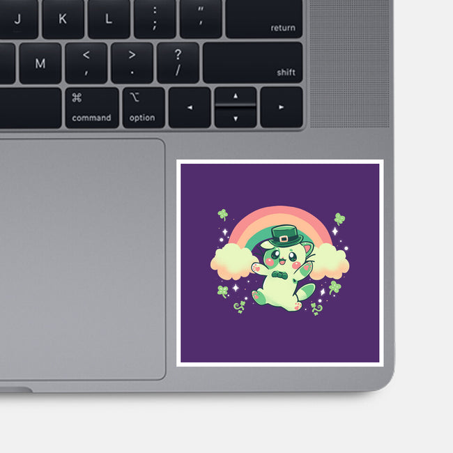 Shamrock Kitty-none glossy sticker-TechraNova