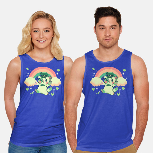 Shamrock Kitty-unisex basic tank-TechraNova