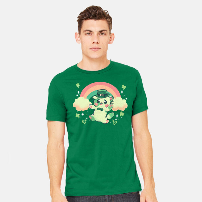 Shamrock Kitty-mens heavyweight tee-TechraNova