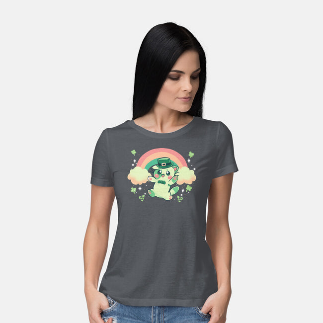 Shamrock Kitty-womens basic tee-TechraNova