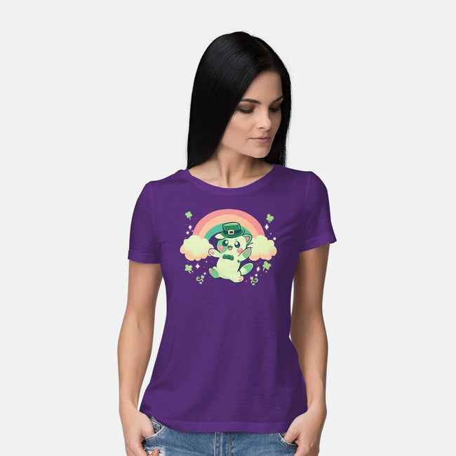 Shamrock Kitty-womens basic tee-TechraNova