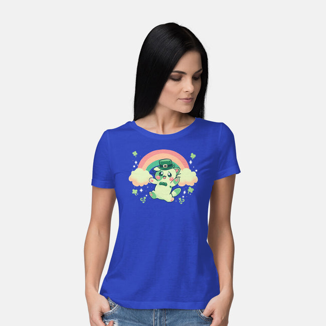 Shamrock Kitty-womens basic tee-TechraNova