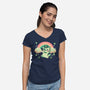 Shamrock Kitty-womens v-neck tee-TechraNova