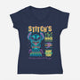 Stitch's Tiki Shack-womens v-neck tee-Nemons