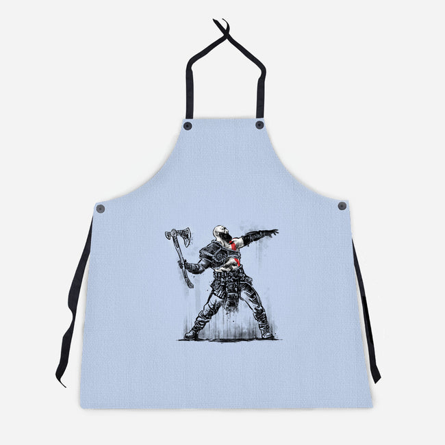 God Throwing Axe-unisex kitchen apron-zascanauta