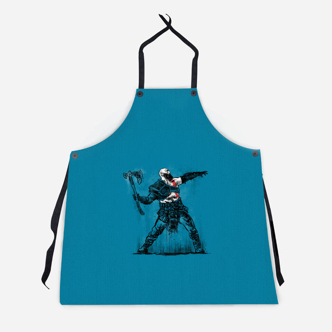 God Throwing Axe-unisex kitchen apron-zascanauta