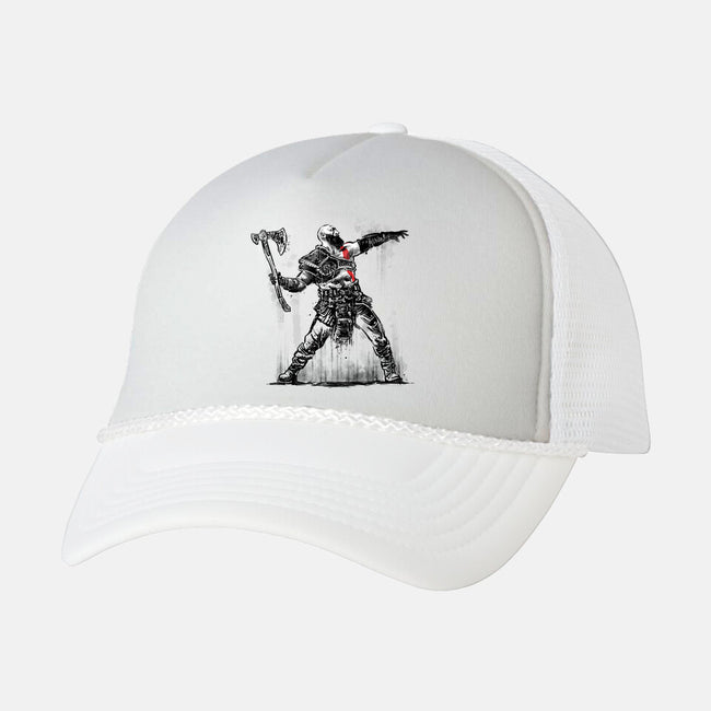 God Throwing Axe-unisex trucker hat-zascanauta