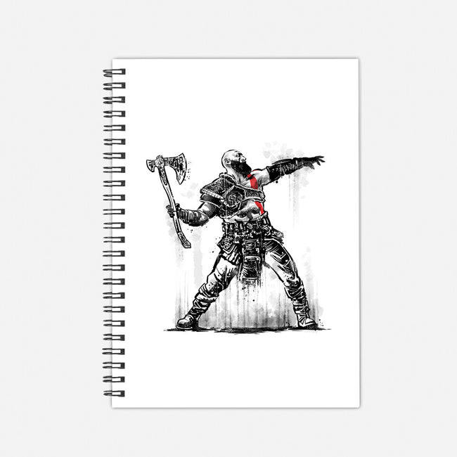 God Throwing Axe-none dot grid notebook-zascanauta