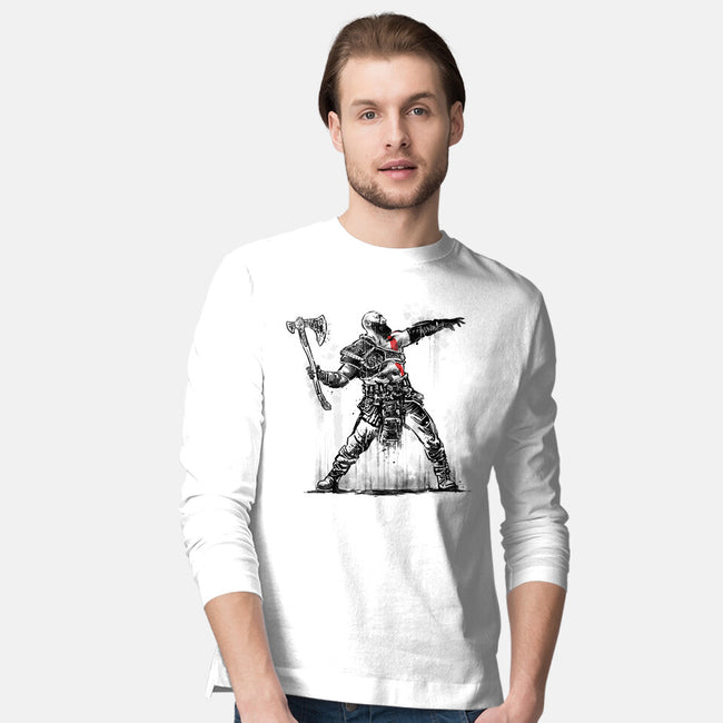 God Throwing Axe-mens long sleeved tee-zascanauta