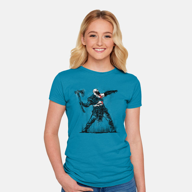 God Throwing Axe-womens fitted tee-zascanauta
