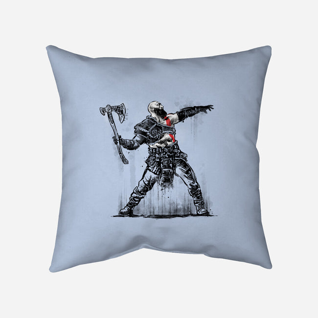 God Throwing Axe-none removable cover w insert throw pillow-zascanauta