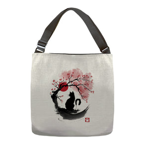 Sakura Cat Sumi-e