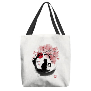Sakura Cat Sumi-e