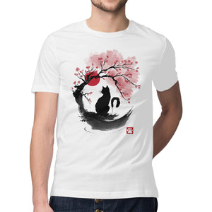 Sakura Cat Sumi-e