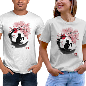 Sakura Cat Sumi-e