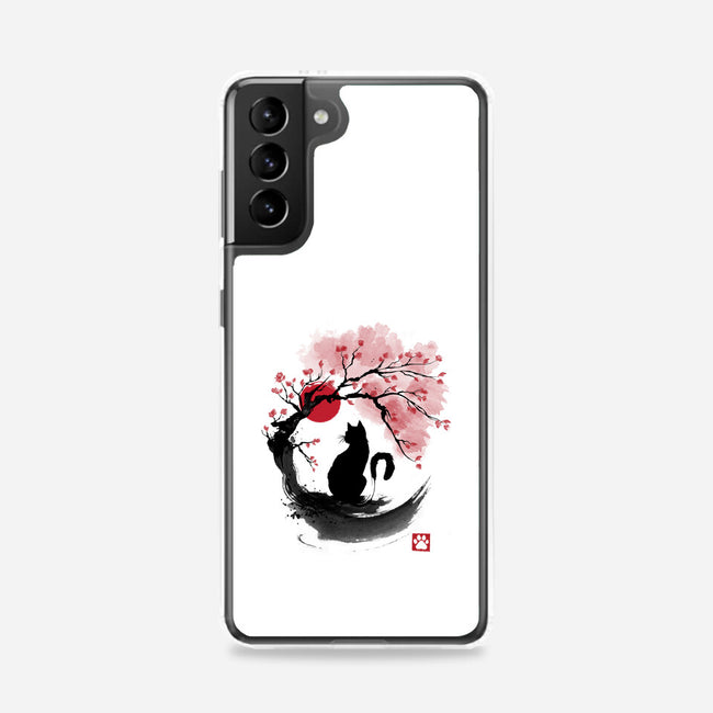 Sakura Cat Sumi-e-samsung snap phone case-DrMonekers