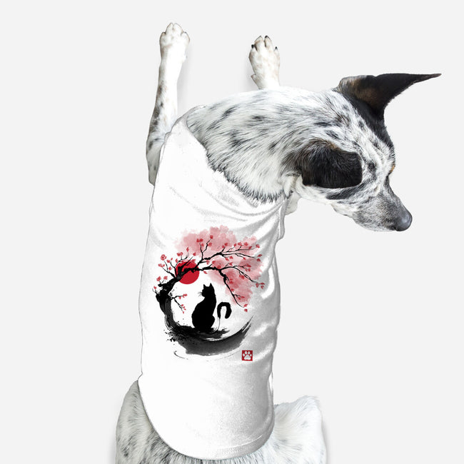 Sakura Cat Sumi-e-dog basic pet tank-DrMonekers