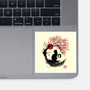 Sakura Cat Sumi-e-none glossy sticker-DrMonekers