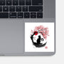 Sakura Cat Sumi-e-none glossy sticker-DrMonekers