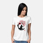 Sakura Cat Sumi-e-womens basic tee-DrMonekers