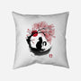 Sakura Cat Sumi-e-none removable cover w insert throw pillow-DrMonekers