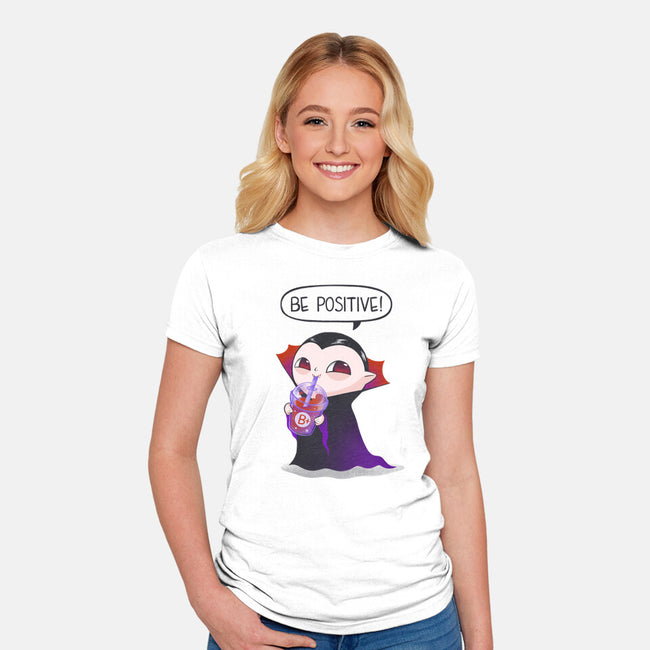 Be Positive-womens fitted tee-ricolaa