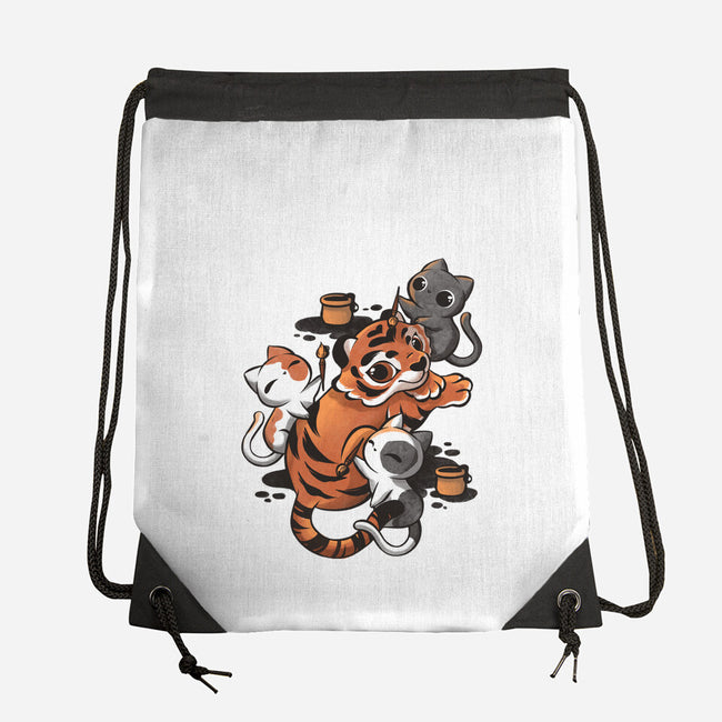 Tiger Tattoo-none drawstring bag-ricolaa