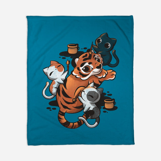 Tiger Tattoo-none fleece blanket-ricolaa