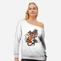 Tiger Tattoo-womens off shoulder sweatshirt-ricolaa