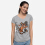 Tiger Tattoo-womens v-neck tee-ricolaa