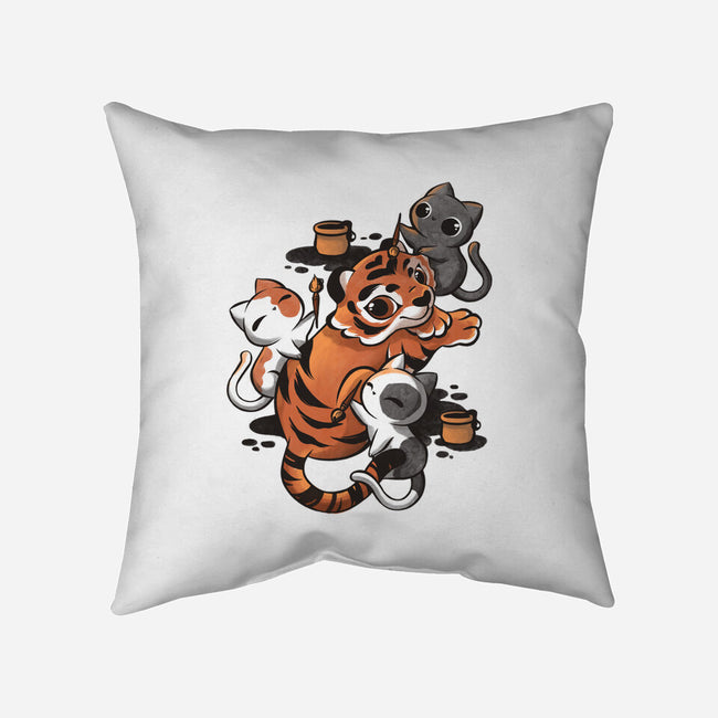 Tiger Tattoo-none removable cover throw pillow-ricolaa