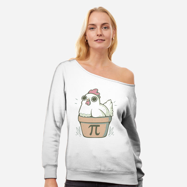 Chicken Pot Pi-womens off shoulder sweatshirt-xMorfina
