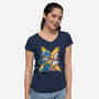 Mega Chainsaw-womens v-neck tee-estudiofitas