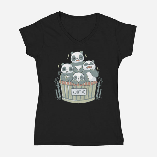 Adopt A Panda-womens v-neck tee-xMorfina