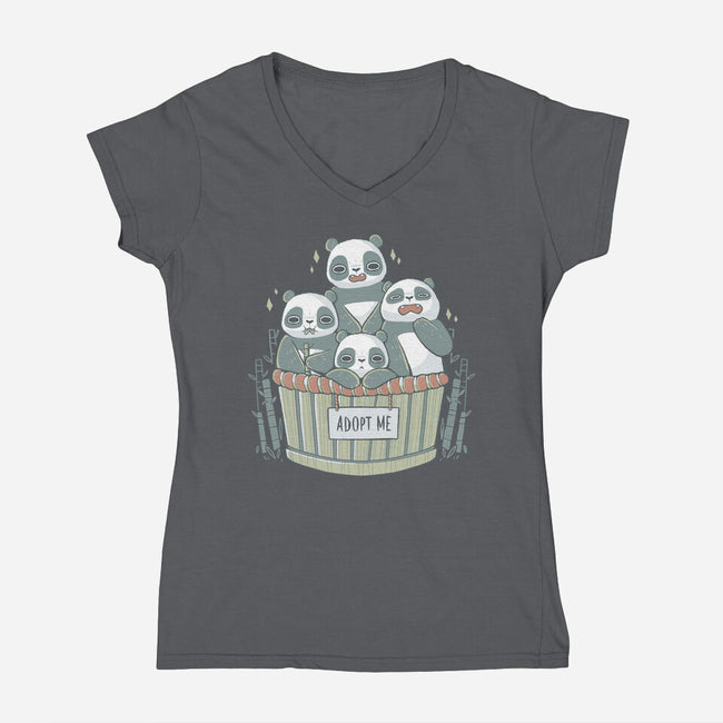 Adopt A Panda-womens v-neck tee-xMorfina