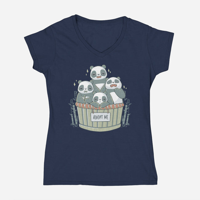 Adopt A Panda-womens v-neck tee-xMorfina