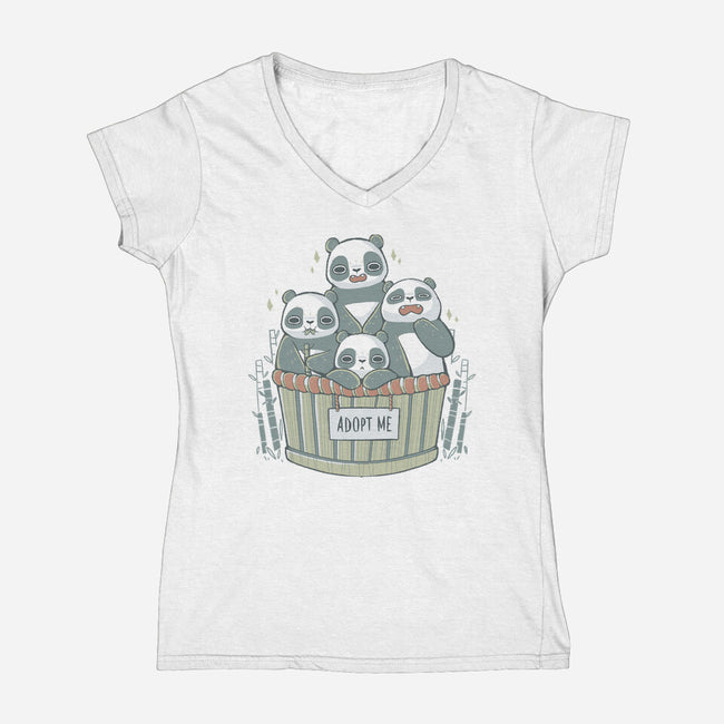 Adopt A Panda-womens v-neck tee-xMorfina