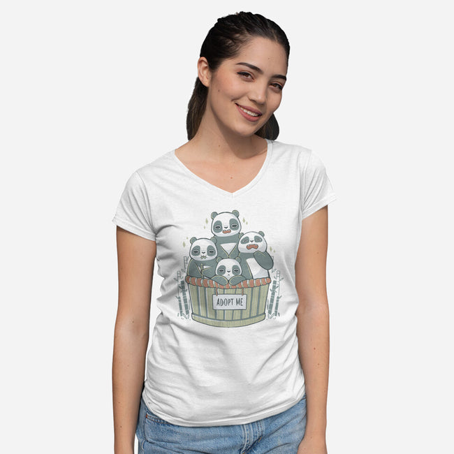 Adopt A Panda-womens v-neck tee-xMorfina