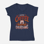 Coffee Solves Everything-womens v-neck tee-eduely