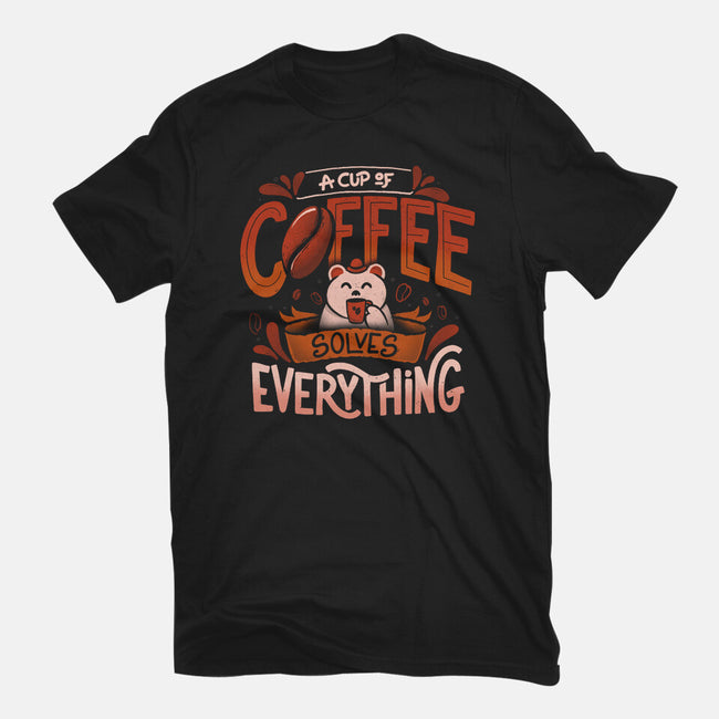 Coffee Solves Everything-mens basic tee-eduely