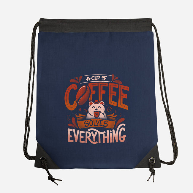 Coffee Solves Everything-none drawstring bag-eduely