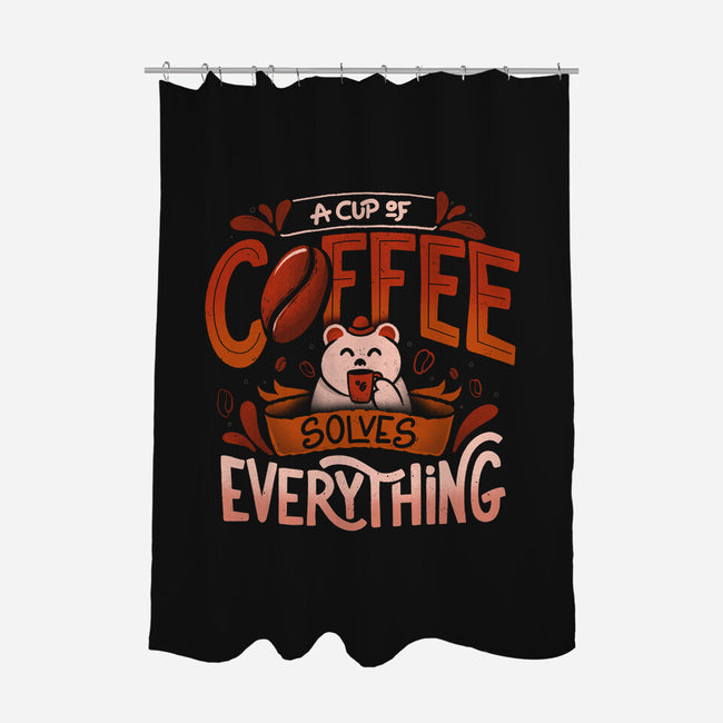 Coffee Solves Everything-none polyester shower curtain-eduely