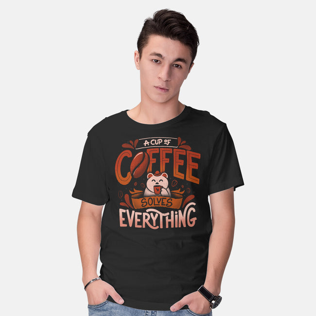 Coffee Solves Everything-mens basic tee-eduely