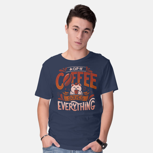 Coffee Solves Everything-mens basic tee-eduely