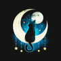 Black Moon Cat-womens off shoulder sweatshirt-Vallina84