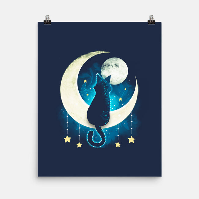 Black Moon Cat-none matte poster-Vallina84