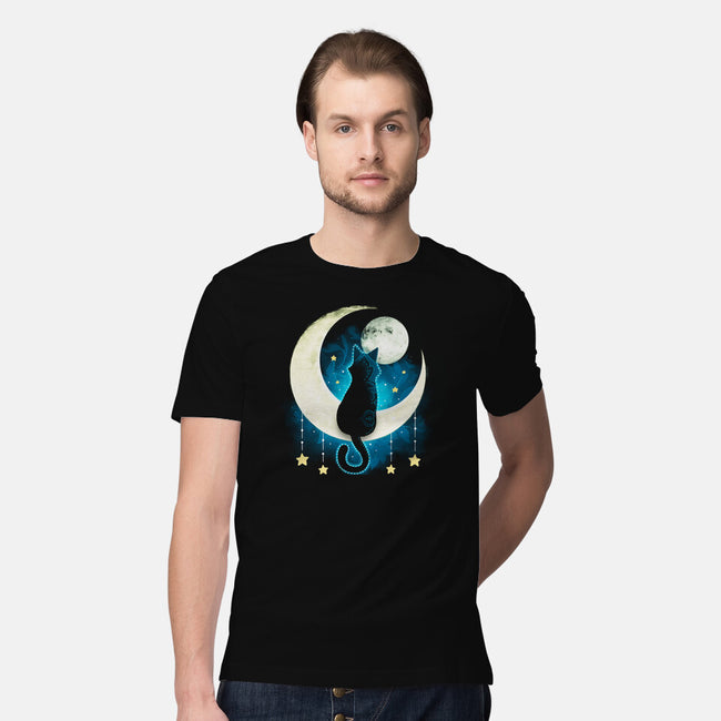 Black Moon Cat-mens premium tee-Vallina84