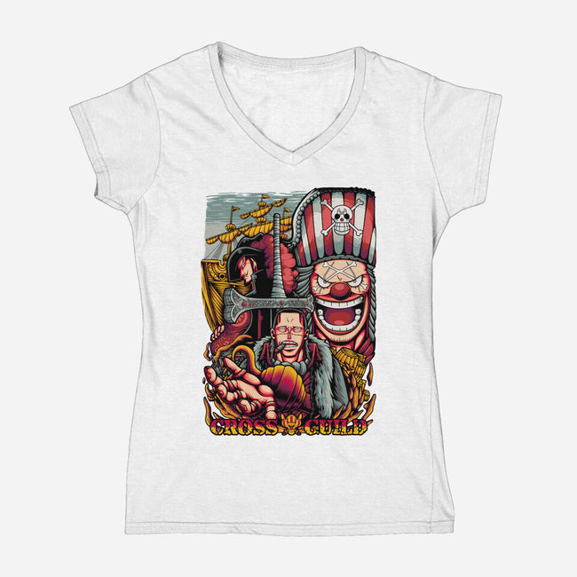 Cross Leaders-womens v-neck tee-alanside