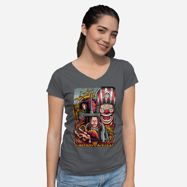 Cross Leaders-womens v-neck tee-alanside