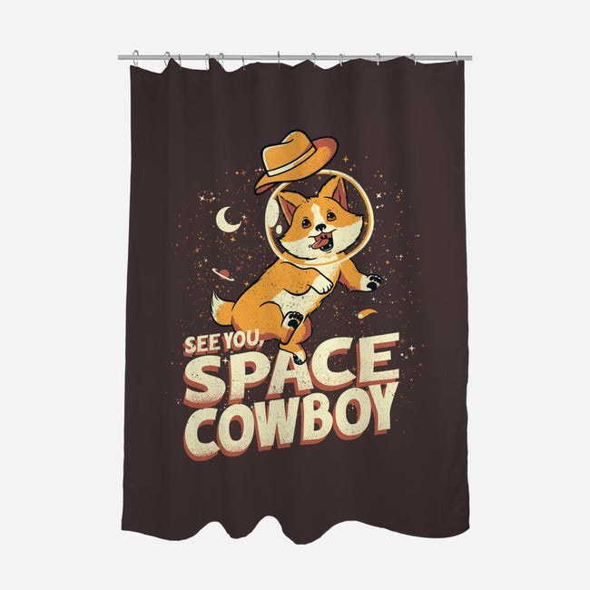 Corgi Space Cowboy-none polyester shower curtain-tobefonseca